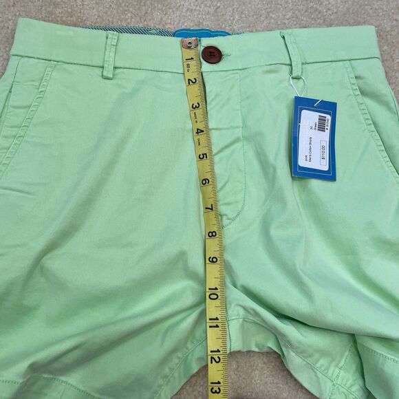 $110 Michael's NWT Men's Size 30 Green Cotton Chino Shorts Preppy Sporty Stretch - Picture 5 of 7